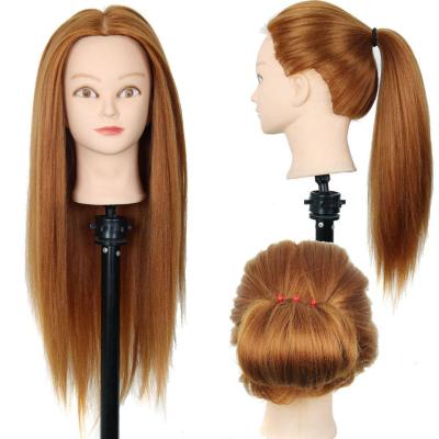 China Salon Practice 100% Dummy Hair Brown Hairdresser Training Doll Mannequin Head for sale