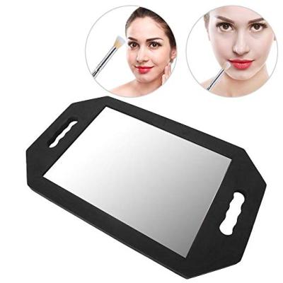 China Classic EVA Black Double Handheld Beauty Hairdressing Enlarging Barber Foam Mirror Salon for sale