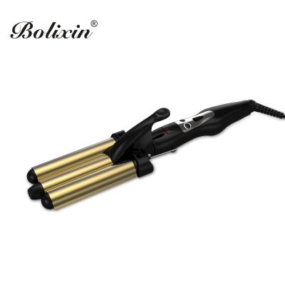 China Ceramic Coating Hot Tools Curling Iron Professional Hair Curler 3 Barrels Hesitate for sale