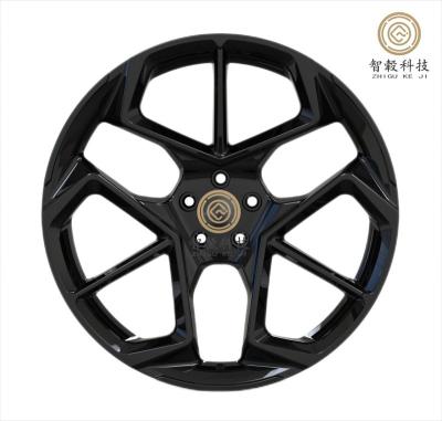 China Alloy 21x9.0 ET33 5x108 CB63.4 Glossy Black Full Coating , Load 960kg CNC Machining6061 Aluminum Alloy Forged RTS OEM 5 Holes for sale