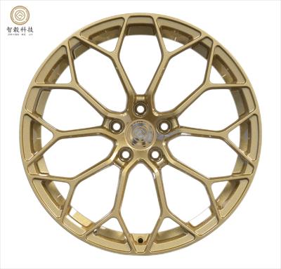 China ZhiGu Factory Sale Aluminum Alloy Passenger Car Wheels Hub Custom Forged Various Automobile RimLight Gold Frosted Bright Gold. for sale