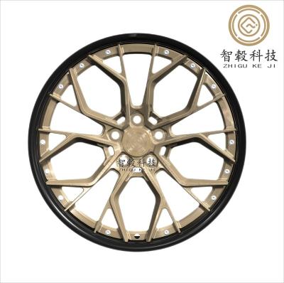 China Factory Hot Sale Aluminum Forged Car Wheels 21 22 23 24 Inch 2 Pieces Forged Wheel Set For Cars for sale