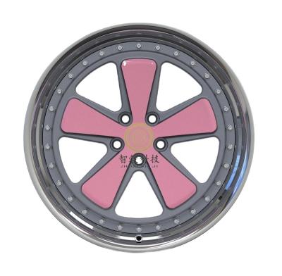 China ZHI GU 22 23 24 Inch Custom Color Pink Premium Aluminum Two Piece Sedan Forged Aluminum Alloy Rims for sale