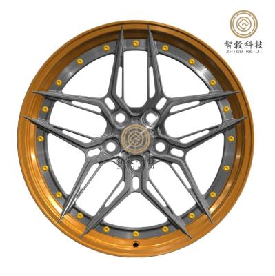 China Best Selling Custom Made Pcd Aluminum 5*120 5*114.3 18 19 20 Inch 6061 T6 2pcs Forged Wheel Rim For Ford Mustang for sale