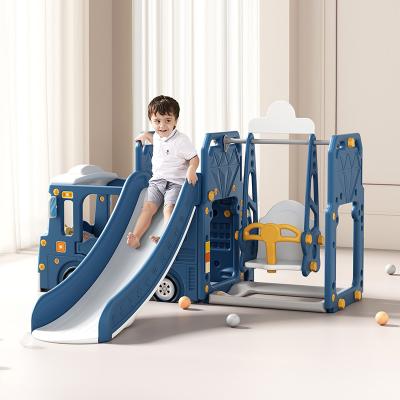 China Eco-friendly Xiair Kids Playground Plastic Slides For Kids 3 Plastic In 1 Combine With Plastic Swing And Basketball Kids Slide Play Set for sale