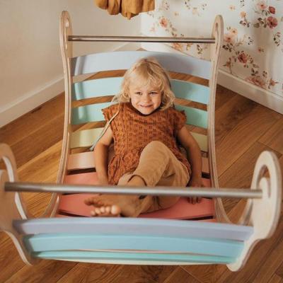 China Eco-Friendly Kids Furniture Sets Montessori Swing Arch Rainbow Baby Nursery Rising Rocking Play Furniture for sale