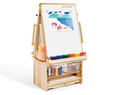 China Easel Xiair Gold Painting Supplier China Kids Wooden Easels Stand for Sale Children Easel Children's Painting and Drawing Wooden Easel with Storage for sale