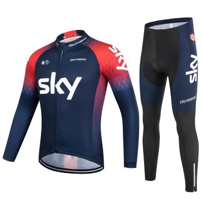 中国 Winter Sweat-wicking Mountain Wear Sublimation Print Cycling Riding Set Mens Cycling Jersey Set 販売のため