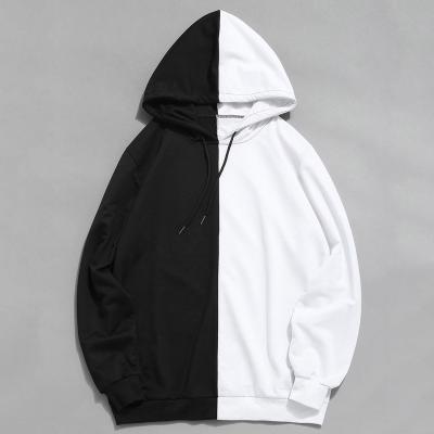 China Wholesale Custom LOGO Basic White Hoodie New Design Streetwear Can Pullover Custom Mens Two Color Hoodies for sale