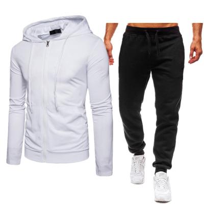 China Wholesale Customized LOGO Zipper Cardigan Long Sleeve Sweater + Sweatpants Leisure Sports 2 Piece Set Large Size Men's Jogger for sale