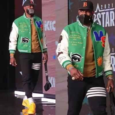 China Custom LOGO wholesale King James baseball letterman varsity jacket men's and women's embroidered patch à venda