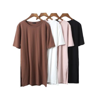 China Custom LOGO High Quality Women Plain Cotton T Shirt Dress In Plus Size For Women Tshirts Dress for sale