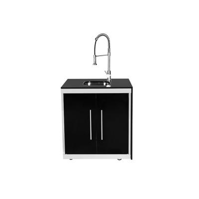 China Galaxy Black Granite Top And Right Side Factory Wholesale Luxury Kitchen Sink Portable Wash Cabinet With Sink for sale