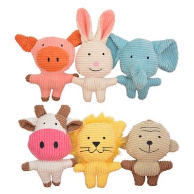 China Bite Resistant Soft Corduroy Stocked Clean Teeth Chew Stuffed Pet Plush Dog Squeaky Toy for sale