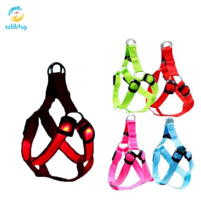 China Stocked Wholesale Outdoor Adjustable Nylon LED Dog Harness for sale