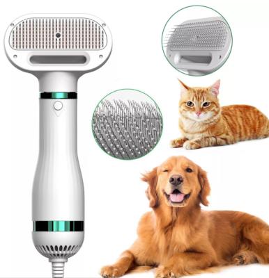 China Stocked Pet Grooming Hair Dryer with Molding Brush Slicker Hair Removal 2-in-1 Pet Dryer Portable Cleaning Blower for sale