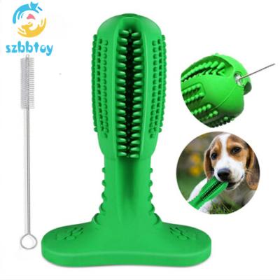 China Sustainable Best Selling Amazon Tear Resistant Natural Rubber Pets Chewing Toys Dog Toothbrush for sale