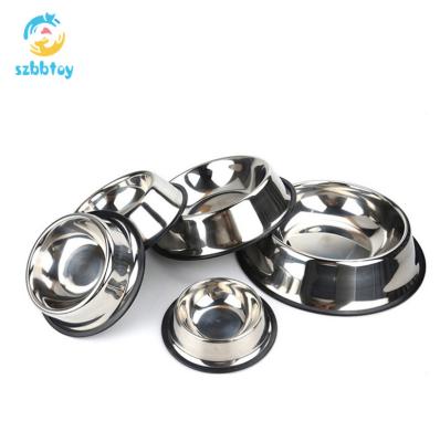 China Wholesale Stainless Steel Pet Bowl Silicone Non-Slip Stocked Bottom Dog Bowl for sale