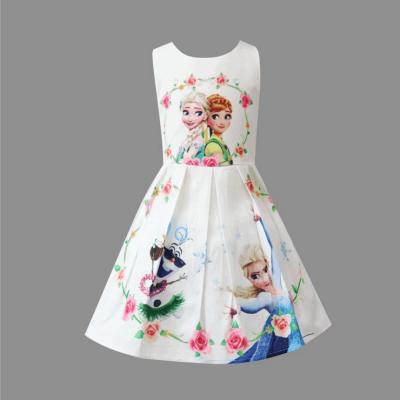 China Summer 2019 Breathable Sleeveless Print Dress Girls Cartoon Dress Cute Teenager Children Clothing Dress for sale