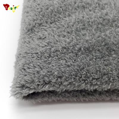 China Toy Polyester Sherpa Fabric 100% Polyester Lycra Knit Stretch Knit Fabric For Faux Fur Coat With Belt Jackets Coats for sale