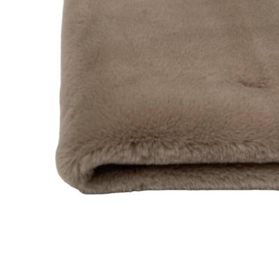 China Hot Selling Faux Fur Pile Fabric Tear-Resistant Long Plush Fabric Super Soft Ermine Fur In Brown Color for sale