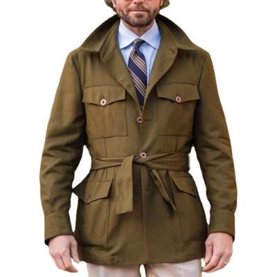 China hot sale Autumn Winter Coat Solid Color Anti-wrinkle turn down collar coat for men's clothing casual men coat for sale