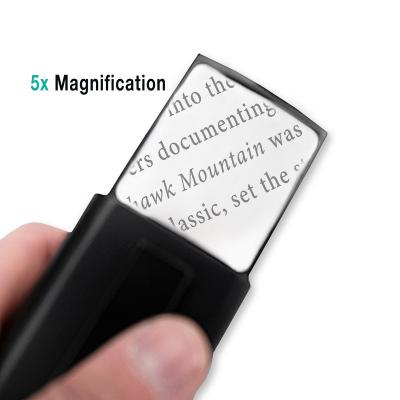 China LED Light Leading Extreme 5x 36x40mm Lens Premium Lighted Retractable Magnifier Acrylic Optical Instrument for sale