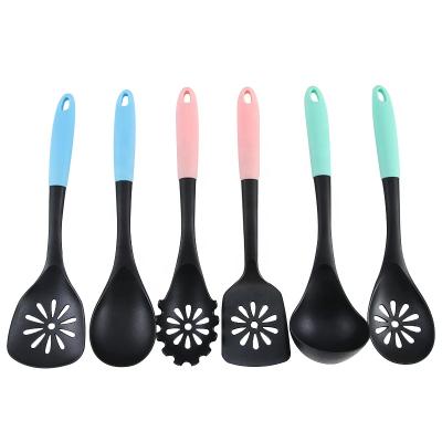 China Sustainable Innovation Design Kitchen Utensils Plastic Handle 6 Pcs Nylon Cooking Tools for sale