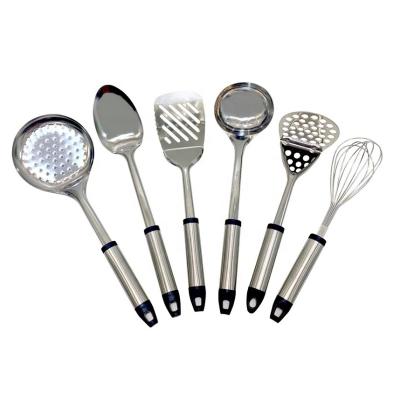 China Sustainable High Quality Food Standard 6 Pieces Stainless Steel Kitchen Cooking Utensils Set for sale