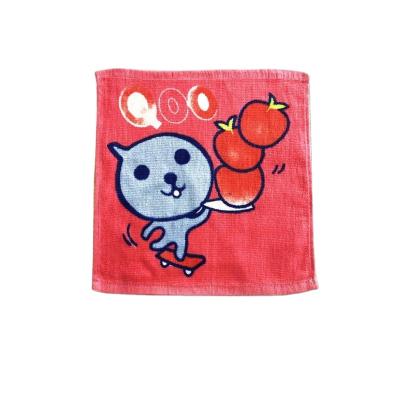 China 100% cotton child safe velor printed custom baby face towel for sale