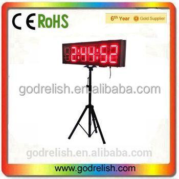 China Large Multifunctional LED Sports Timer 6 Digit 6 Inch Display Marathon Running Clock Led Timer for sale