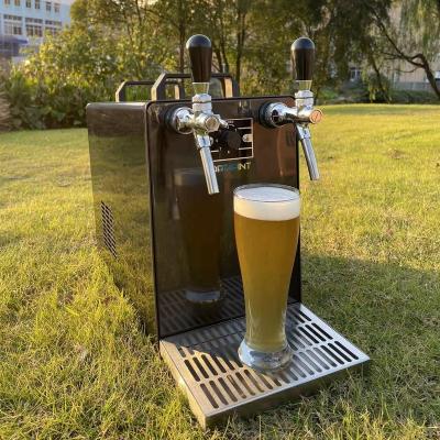 China Counter Top Draft Beer Cooler With 2 Tap Beer Dispenser Machine With Drip Tray For Bar 53*22*41cm for sale