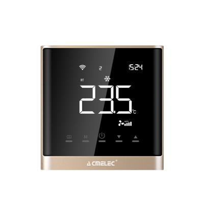 China Modern Adjustable Thermostat FCU Air Conditioner Digital Gold Smart Thermostat For Google Home / Alexa WIFI Room Temperature Controller for sale