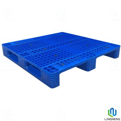 Chine 1100 X 1100 Palette en plastique lourde à double entrée Euro Warehouse Palettes élévateurs à fourche en plastique à vendre