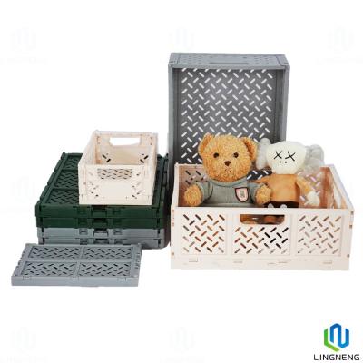 China Large Capacity Collapsible Plastic Crates Plastic Foldable Crate Box For Daily for sale