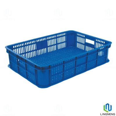 China Eco Friendly Blue Plastic Fruit And Vegetable Crates Box Ventilated for sale