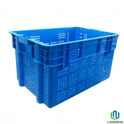 China 25KGS Supermarket Stacking Crates Nestable Fruit Plastic Crates For Storing Fresh Produce for sale