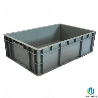 China 600*400*175mm Reusable Plastic Moving Boxes Transportation Stackable Plastic Storage Bins for sale