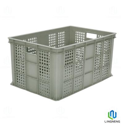 Chine 25KGS Conteneurs en plastique stackable instable pour le stockage des produits frais à vendre