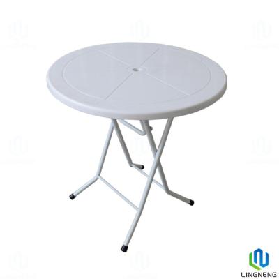 China Muebles de plástico plegables Mesa redonda de plástico extraíble para restaurantes / puestos de comida en venta