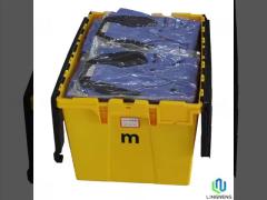 Durable Plastic Logistic Box 600*400*320mm Plastic Storage Box With Hinged Lid