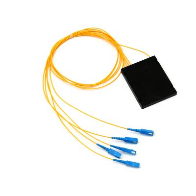 China FTTH 1*4 CATV fiber optic PLC splitter pigtail, singlemode with SC/UPC connector for FTTH, 1x4 ODN box module for sale