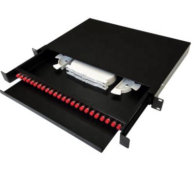 China Metal Rail Type 24 Inch 12U FC 19 Core Fiber Optic Terminal Box Flat Thickened ODF Distribution Frame for sale