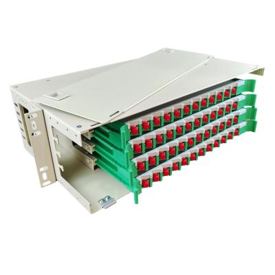 China 1u ODF 48 Port ODF Optical Fiber Optic Rack Mount Type FTTH Fiber Optic Patch Panel Terminal FC Metal Box for sale