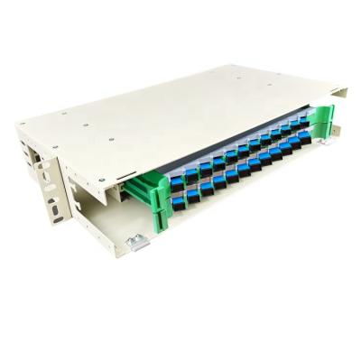 China Fiber Optic Distribution Frame 48 Core Metal Fiber Length Including SC Square Opening With Full Coupler And Fiber Optic Cable for sale