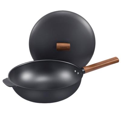 China 2021 Non New Thickened Uncoated Stick Cast Iron Wok for sale