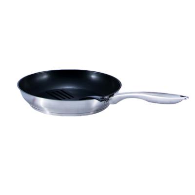 China Non Stick Factory Wholesale Cookware 28cm Stainless Steel Pre-Seasoned Round Non Stick Frying Pan for sale