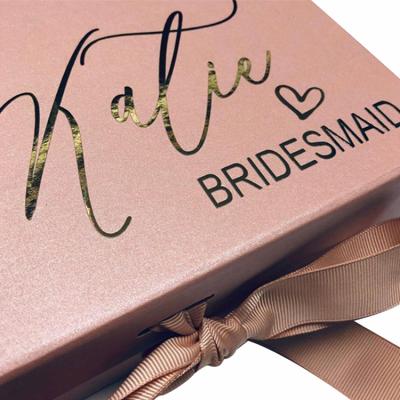 China Manufacturer Customized Luxury Foldable Rigid Magnetic Closure Cardboard Paper Gift Packaging Bridesmaid Proposal Box Recyclable for sale