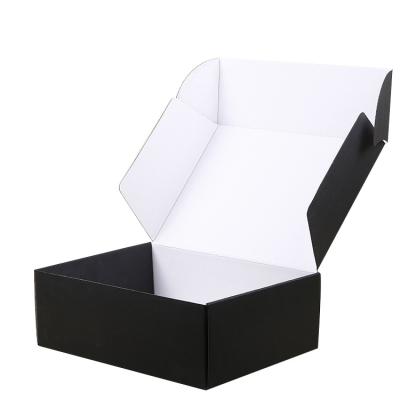 China Recyclable Black Collapsible Corrugated Custom Shipping Cheap Eco Friendly Biodegradable Clothing Packaging Gift Shipping Box for sale