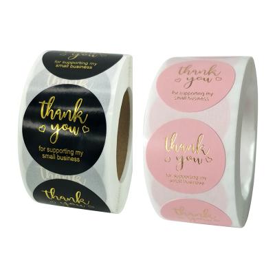 China Gold Stamping Die Cut Waterproof Thank You Stickers For Small Business for sale